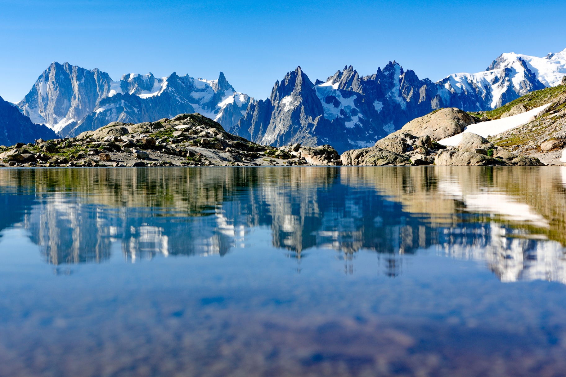 Aiguilles de Chamonix am Lac Blanc