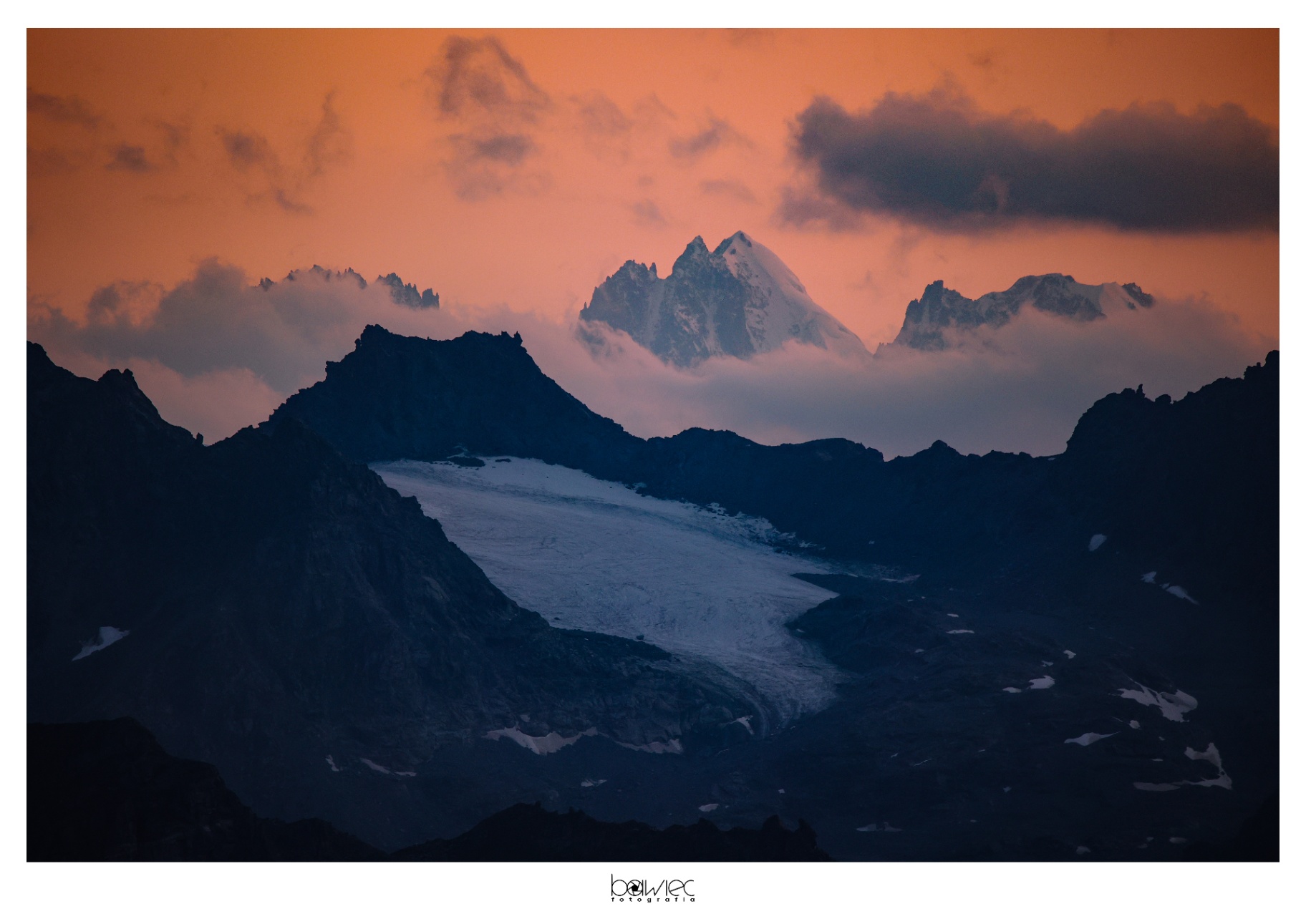 Gletscher bei Sonnenuntergang